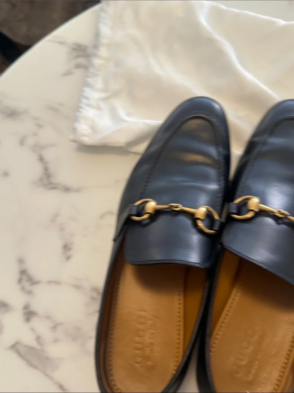 Gucci Black Leather Horsebit Jordan Slip-On Loafers size UK 6 US 7